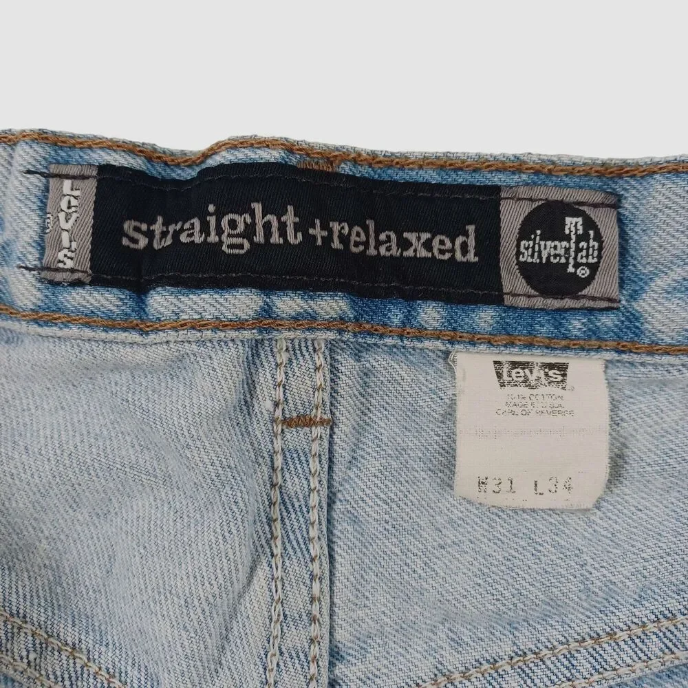 Vintage Levi's Silver Tab Straight+Relaxed Jeans Men's W31 L28 USA Made '98